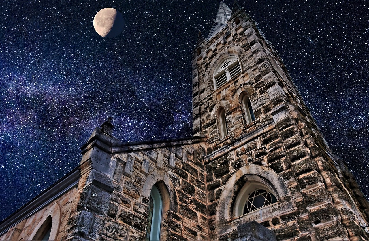 stone, church, night