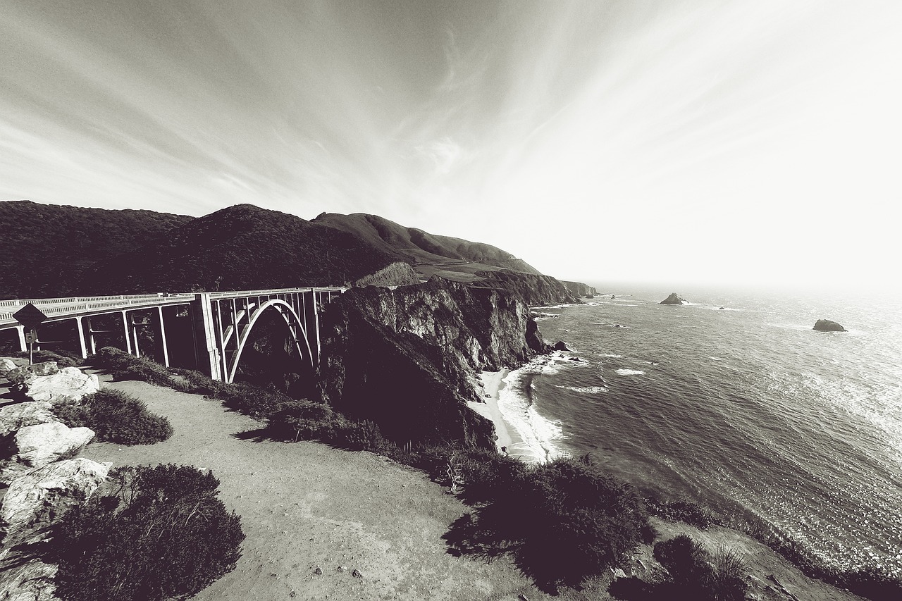 california, bixby bridge, pacific coast highway